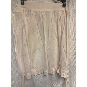 Vintage 1950 Hostess Apron Light Pink Sheer Ruffle Handmade  Retro Kitchen